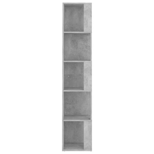 Hjørnereol 33x33x164,5 cm spånplade betongrå