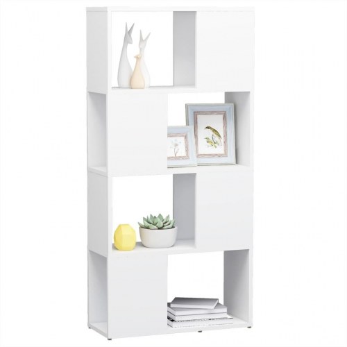 Bogreol/rumdeler i hvid - 60 × 24 × 124,5 cm, konstrueret træ