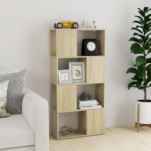 Bogreol/rumdeler 60×24×124,5 cm i konstrueret træ - sonoma-eg