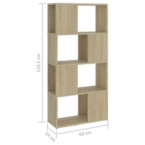 Bogreol/rumdeler 60×24×124,5 cm i konstrueret træ - sonoma-eg