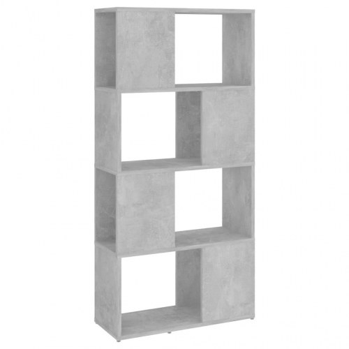 Bogreol/rumdeler 60×24×124,5 cm i konstrueret træ - betongrå
