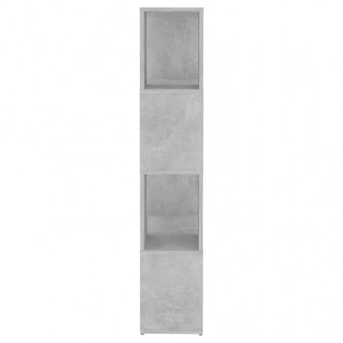 Bogreol/rumdeler 60×24×124,5 cm i konstrueret træ - betongrå