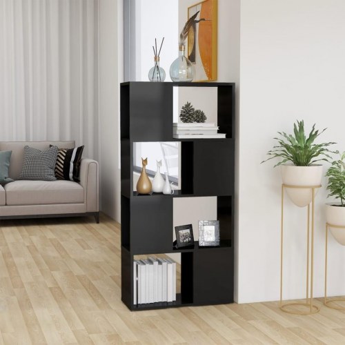 Bogreol/rumdeler 60x24x124,5 cm konstrueret træ grå højglans