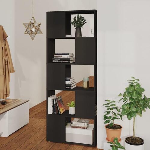 Bogreol/rumdeler 60x24x155 cm konstrueret træ sort