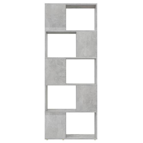 Bogreol/rumdeler 60x24x155 cm konstrueret træ betongrå