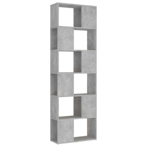 Bogreol/rumdeler 60 × 24 × 186 cm i konstrueret træ - betongrå