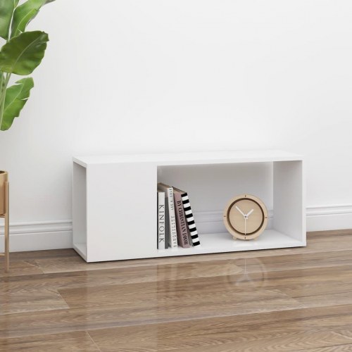 Tv-bord i hvidt konstrueret træ - 80 × 24 × 32 cm