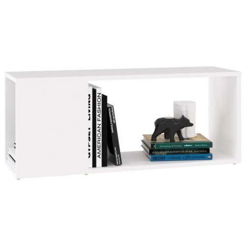 Tv-bord i hvidt konstrueret træ - 80 × 24 × 32 cm