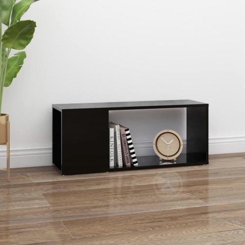 Tv-bord 80x24x32 cm konstrueret træ sort