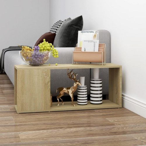 Tv-bord i konstrueret træ 80 x 24 x 32 cm sonoma-eg