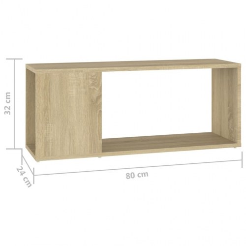 Tv-bord i konstrueret træ 80 x 24 x 32 cm sonoma-eg
