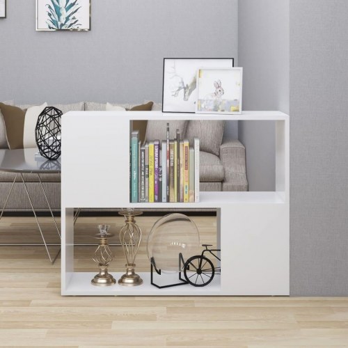 TV-bord 80 x 24 x 63 cm i konstrueret træ - hvid
