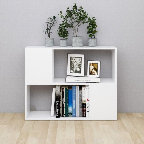 TV-bord 80 x 24 x 63 cm i konstrueret træ - hvid