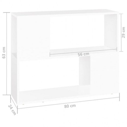 TV-bord 80 x 24 x 63 cm i konstrueret træ - hvid