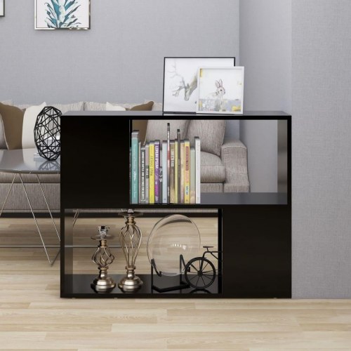 Tv-bord 80 × 24 × 63 cm i konstrueret træ - sort