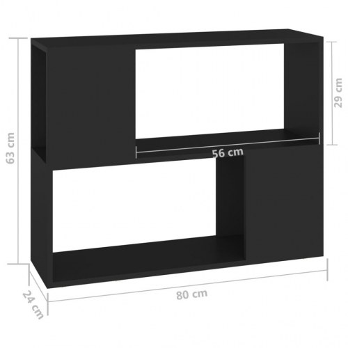Tv-bord 80 × 24 × 63 cm i konstrueret træ - sort