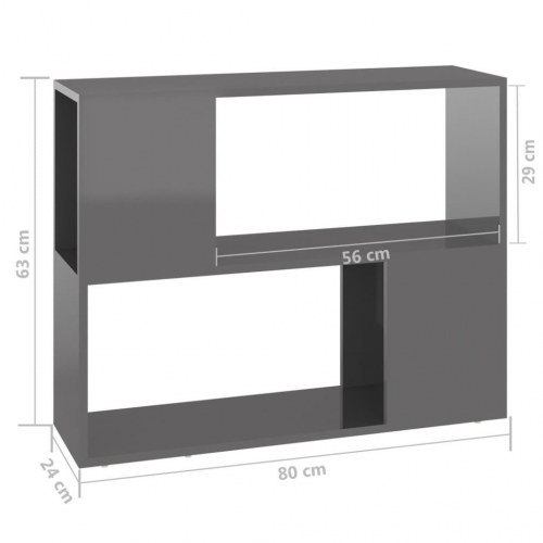 Tv-bord 80x24x63 cm konstrueret træ grå højglans