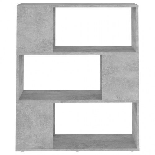 Bogreol/rumdeler 80×24×94 cm i konstrueret træ - betongrå