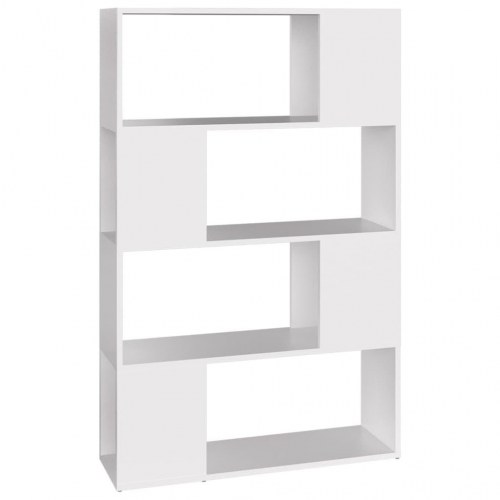 Bogreol/rumdeler i hvid - 80 × 24 × 124,5 cm, konstrueret træ