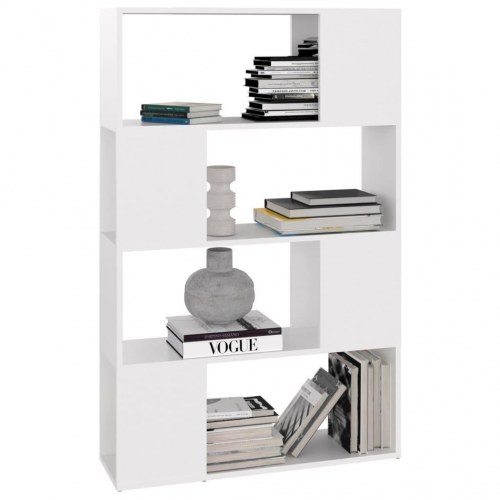 Bogreol/rumdeler i hvid - 80 × 24 × 124,5 cm, konstrueret træ