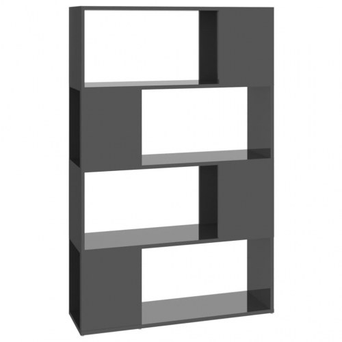 Bogskab/rumdeler 80x24x124,5 cm konstrueret træ grå højglans