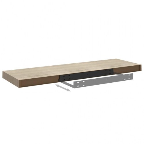 Væghylder 2 stk. - 80 × 23,5 × 3,8 cm i MDF, egetræsfarve