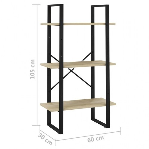 Opbevaringsreol 60x30x105 cm konstrueret træ sonoma-eg