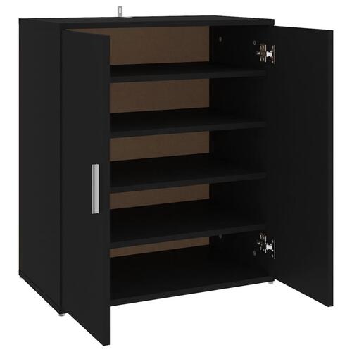 Skoskab 60x35x70 cm konstrueret træ sort