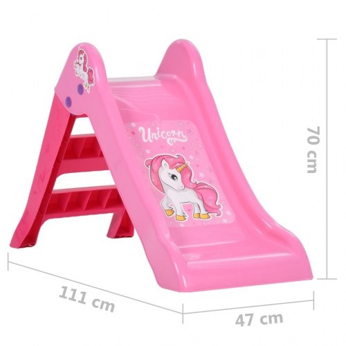 Rutsjebane til børn 111 cm foldbar pink