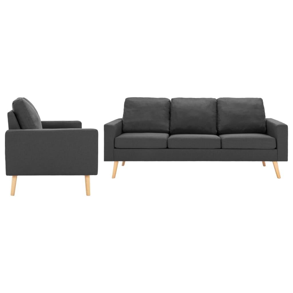 2 personers sofa stof mørkegrå