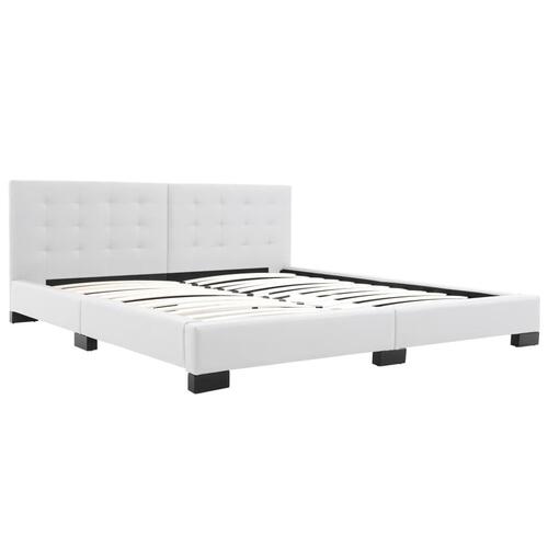 Sengestel 180 x 200 cm hvid kunstlæder