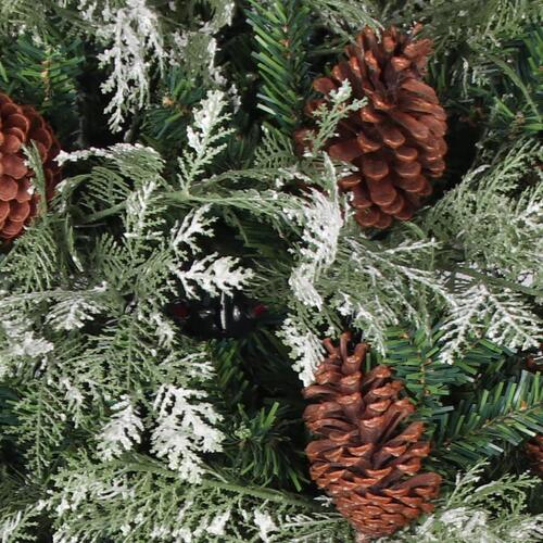 Juletræ med grankogler 120 cm PVC & PE grøn og hvid