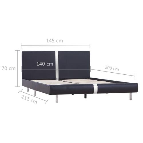 Sengestel 140 x 200 cm sort kunstlæder