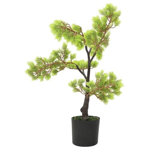 Kunstigt cypres-bonsaitræ med potte 60 cm grøn