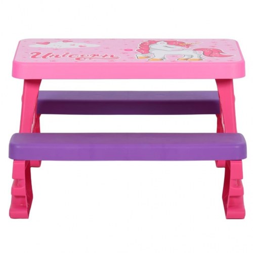 Picnicbord med bænke til børn 79x69x42 cm pink