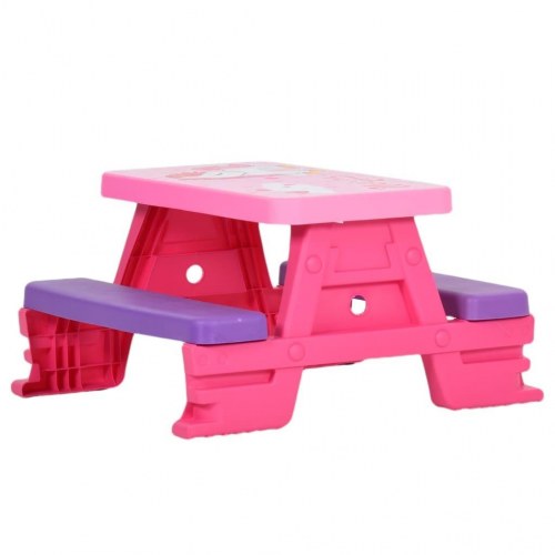 Picnicbord med bænke til børn 79x69x42 cm pink