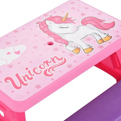Picnicbord med bænke til børn 79x69x42 cm pink