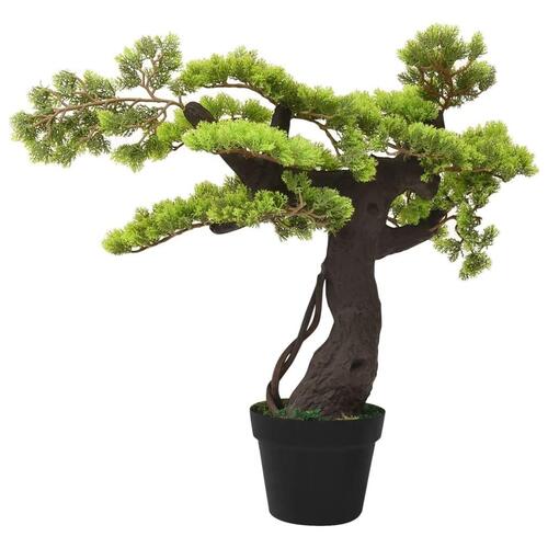 Kunstigt cypres-bonsaitræ med potte 70 cm grøn