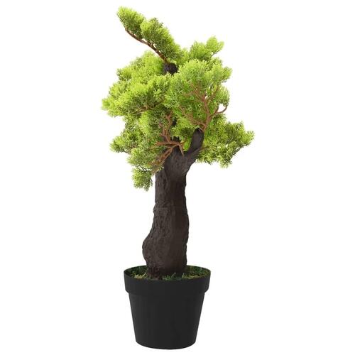 Kunstigt cypres-bonsaitræ med potte 70 cm grøn