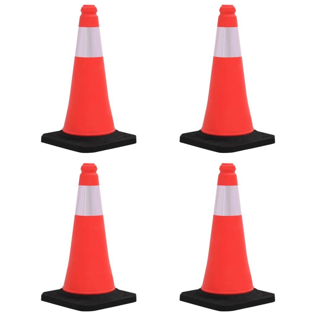 vidaXL trafikkegler 4 stk. med refleks og tung bund 50 cm