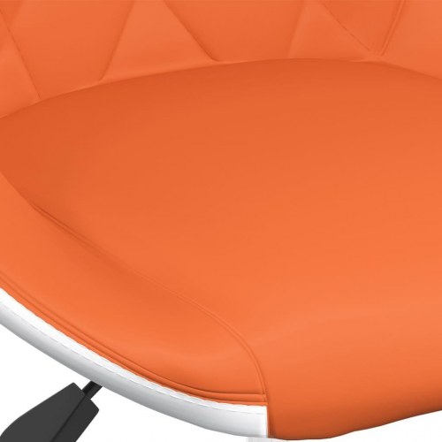 Drejelig spisebordsstol kunstlæder orange og hvid