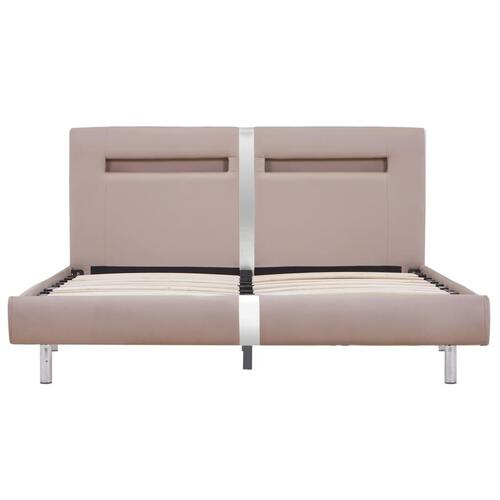 Sengestel med LED 120 x 200 cm cappuccinofarvet kunstlæder