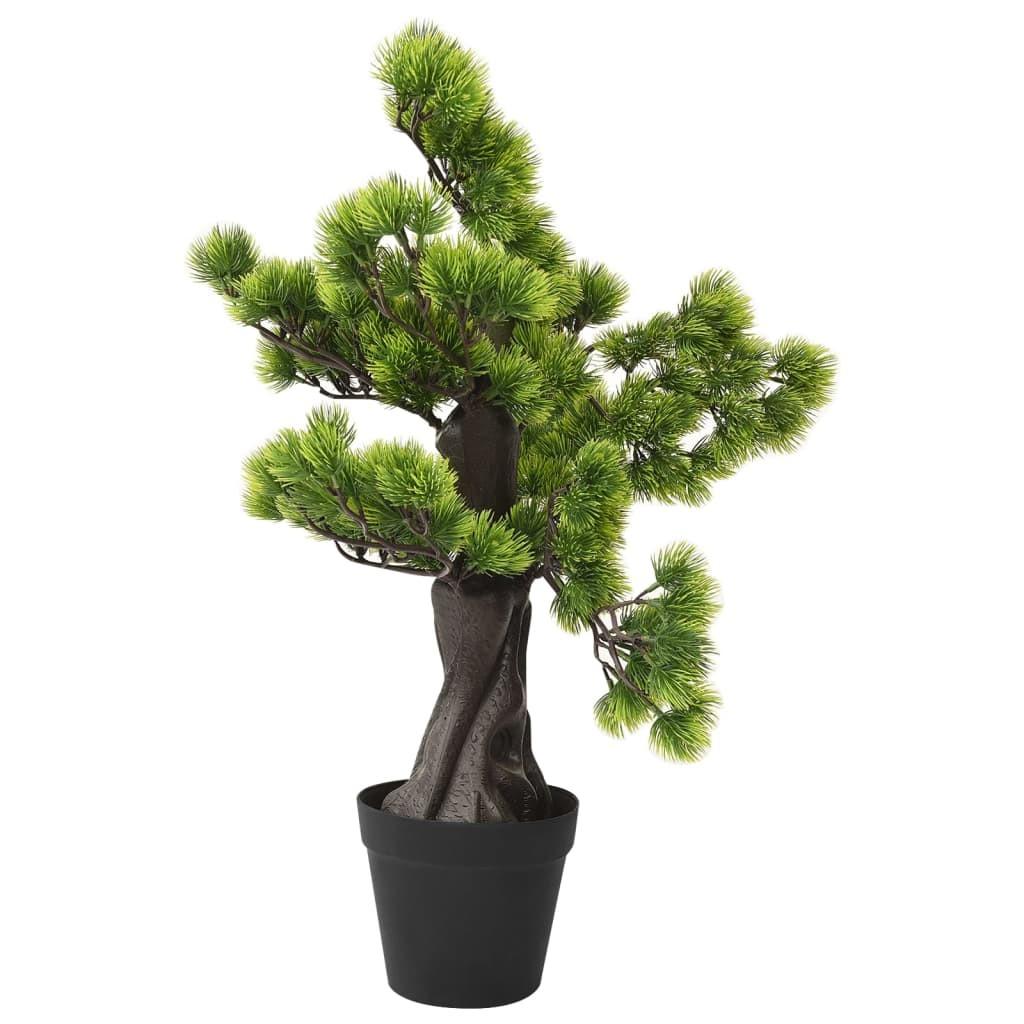 Kunstigt pinus-bonsaitræ med potte 70 cm grøn
