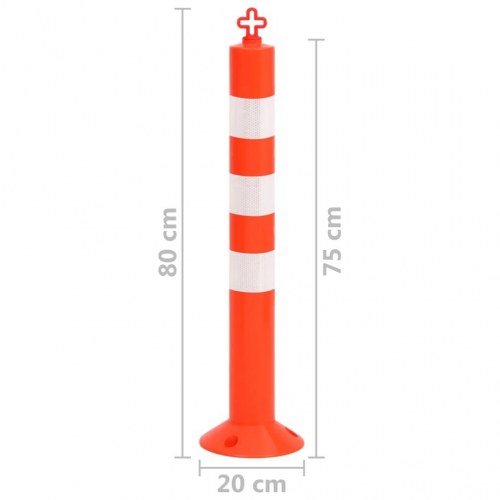 Danpæle med kæde 10 stk. 75 cm