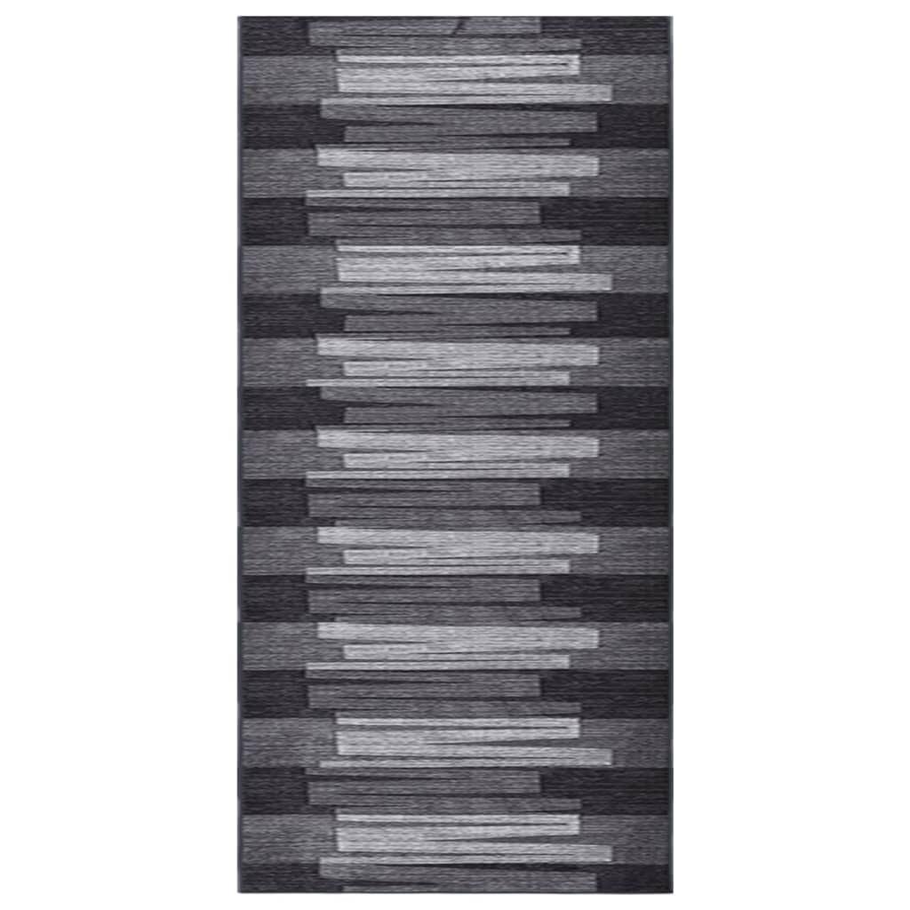 Tæppeløber 100x500 cm skridsikker underside antracitgrå
