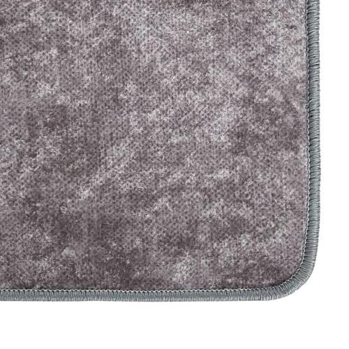 Tæppe 80x150 cm skridsikkert og vaskbart grå