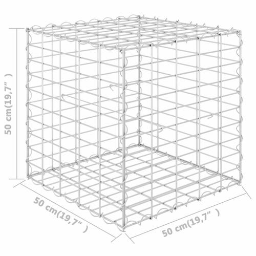 Gabion-højbed 50x50x50 cm kubeformet stål