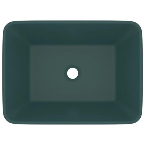 Luksushåndvask 41x30x12 cm keramik mat mørkegrøn