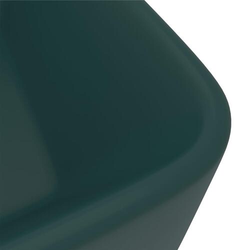 Luksushåndvask 41x30x12 cm keramik mat mørkegrøn