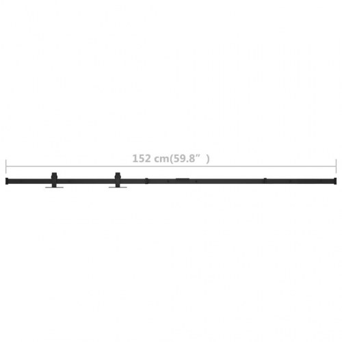 Mini-skydelågesæt til skabe i kulstofstål - 152 cm, sort